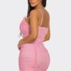 Ruched Candy Crush Mini Dress in Sweet Pink