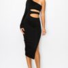 One-Shoulder Maxi Dress with Waist Cut-Out