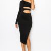One-Shoulder Maxi Dress with Waist Cut-Out