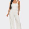 Halter Neck Jumpsuit with Back Zipper – Form-Fitting