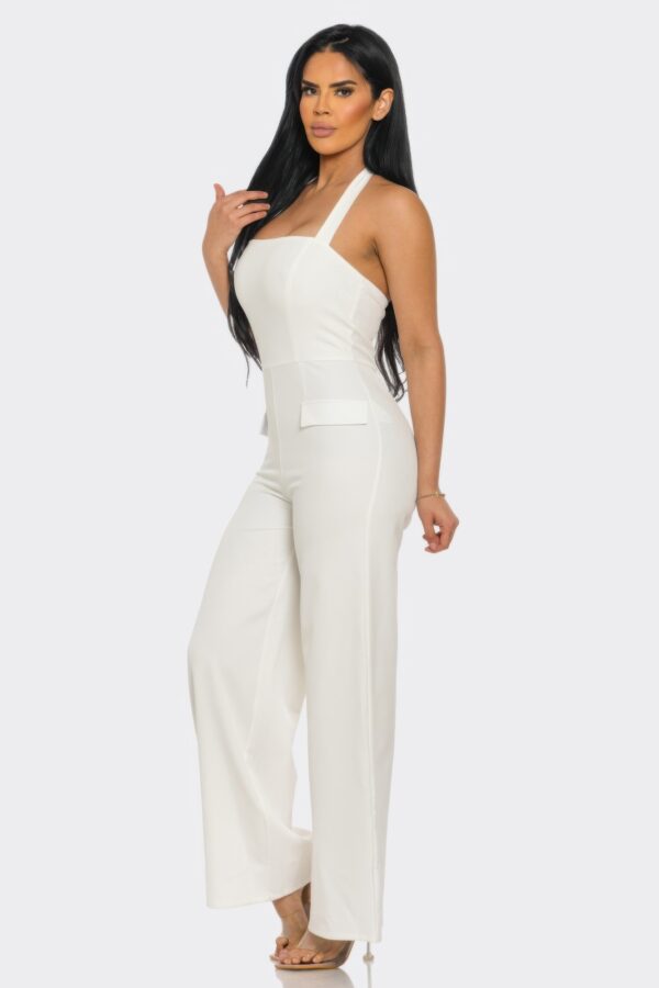 Halter Neck Jumpsuit with Back Zipper – Form-Fitting