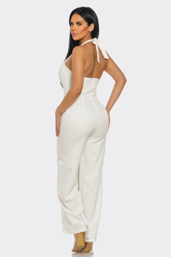 Halter Neck Jumpsuit with Back Zipper – Form-Fitting