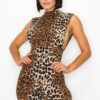 Animal Print Open-Side Skinny Jumpsuit