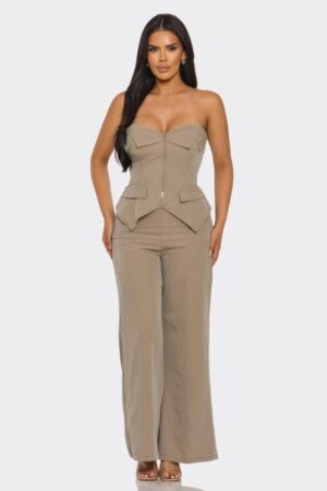 Power Structure Strapless Corset Two-Piece Set