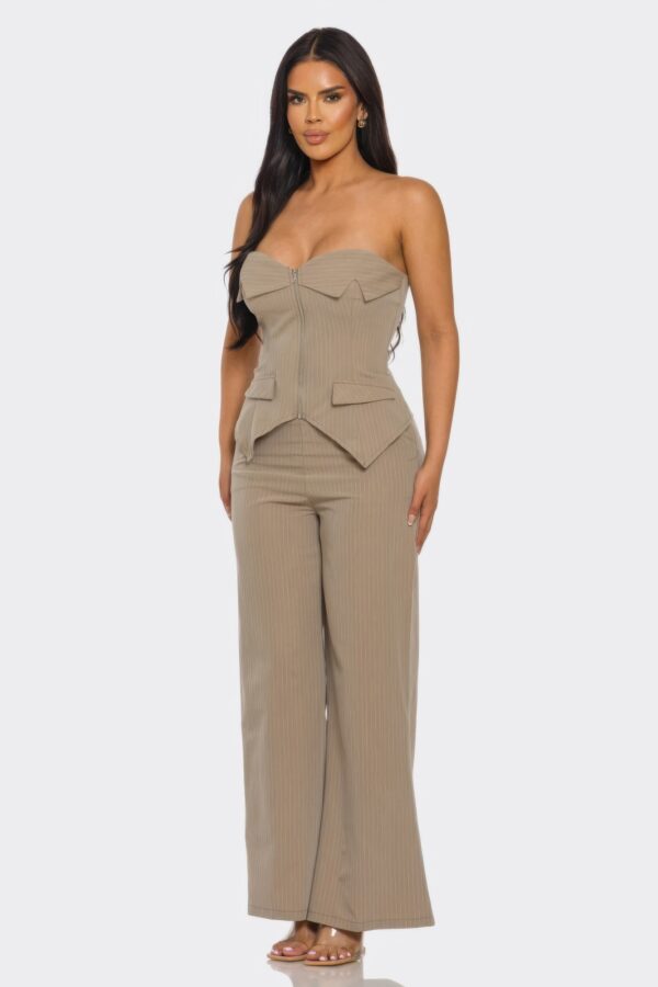 Power Structure Strapless Corset Two-Piece Set