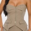 Power Structure Strapless Corset Two-Piece Set