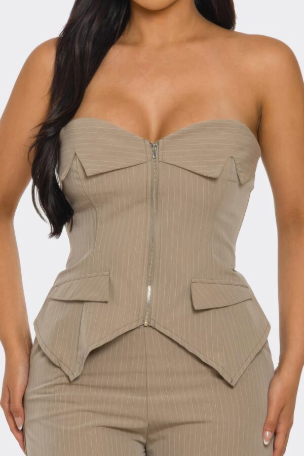 Power Structure Strapless Corset Two-Piece Set