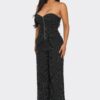 Power Structure Two-Piece Set with Pinstripe Trousers