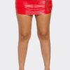 Faux Leather Mini Skirt with Buckle Detail – Made in USA