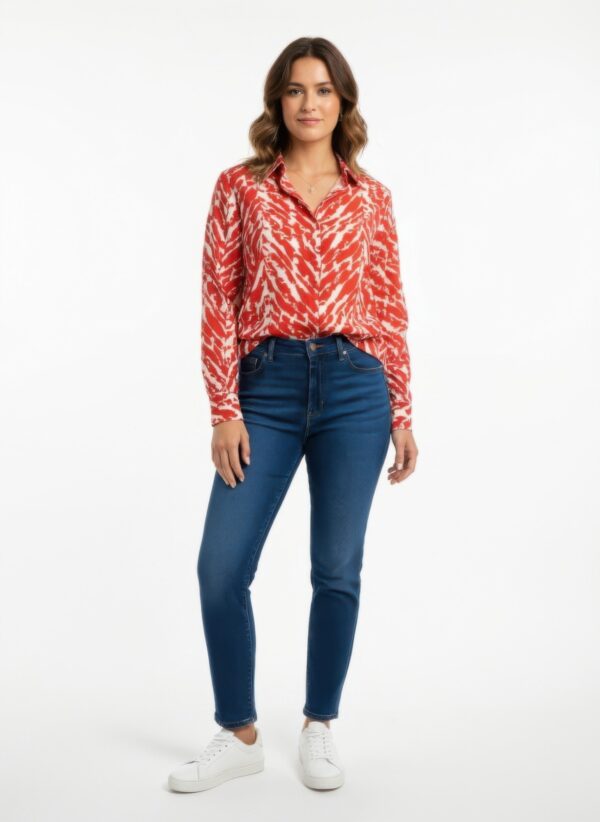 Button-Up Shirt Zebra Print – Plus Size Relaxed Fit