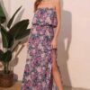 Bloom Party Strapless Floral Maxi Dress