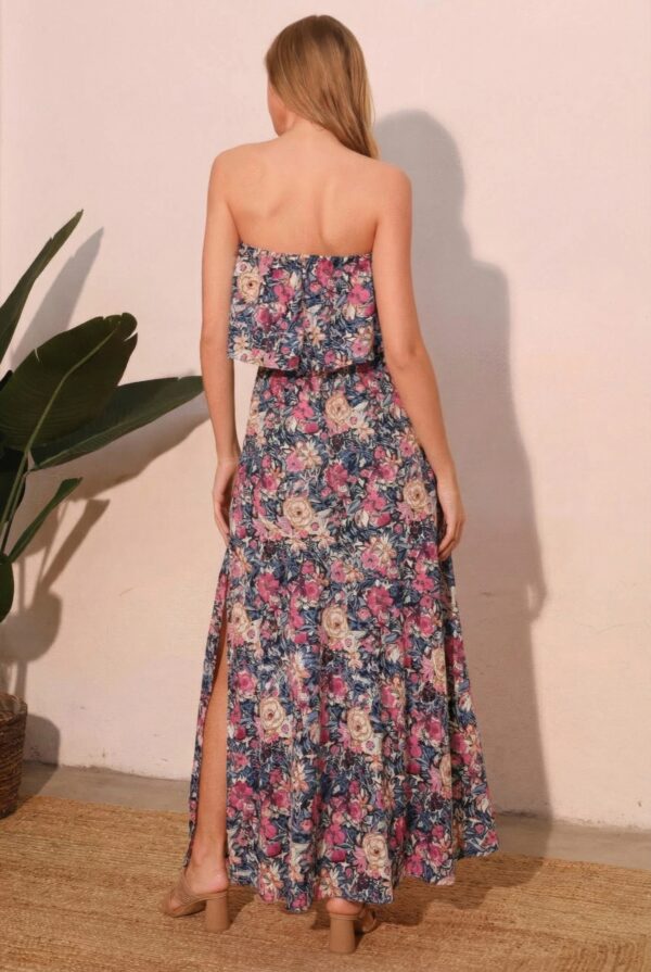 Bloom Party Strapless Floral Maxi Dress