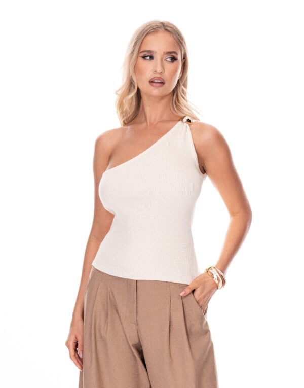 One-Shoulder Top with Asymmetrical Neckline