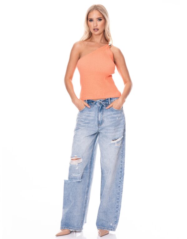 One-Shoulder Fitted Top – Asymmetrical Neckline