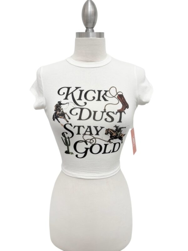 Kick Dust ‘Stay Gold’ Western Graphic Crop Tee