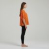 Solid Short Sleeve Blouse with Crochet Detail
