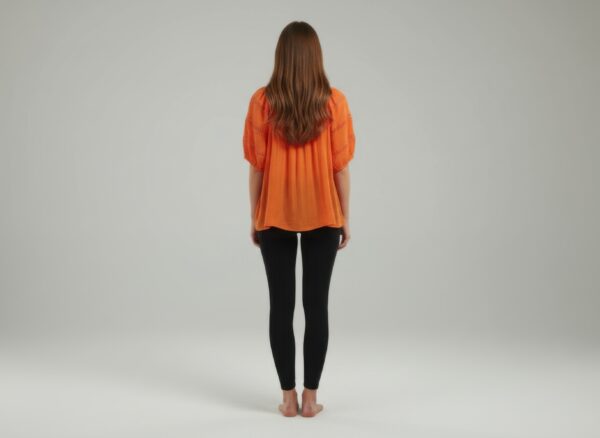 Solid Short Sleeve Blouse with Crochet Detail
