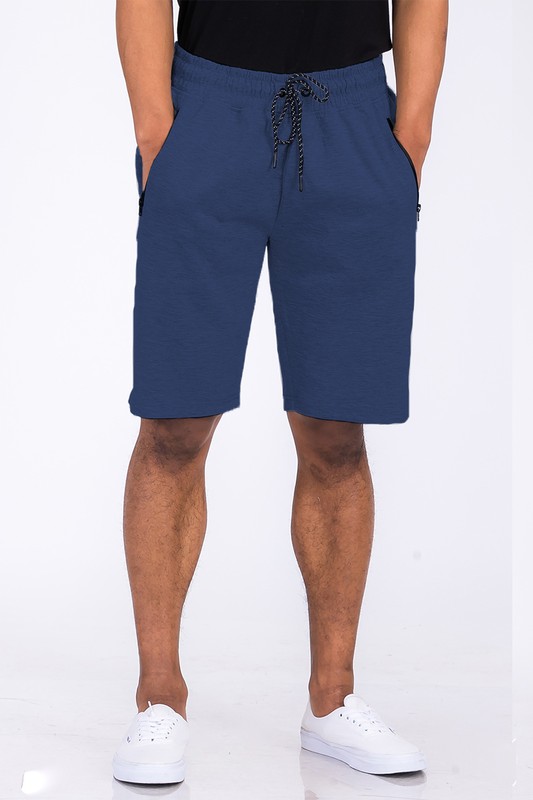 Cotton-Blend Lounge Sweat Shorts with Zipper Pockets