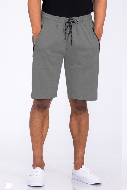 Cotton-Blend Lounge Sweat Shorts with Zipper Pockets