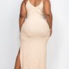 Plus Size Ribbed Cami Maxi Dress with Side Slits