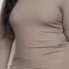 Plus Size Ribbed Mock Neck Bodycon Mini Dress