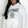 Plus Size Eastcoast Graphic Hoodie with Kangaroo Pocket