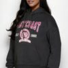 Plus Size Eastcoast Graphic Hoodie with Kangaroo Pocket