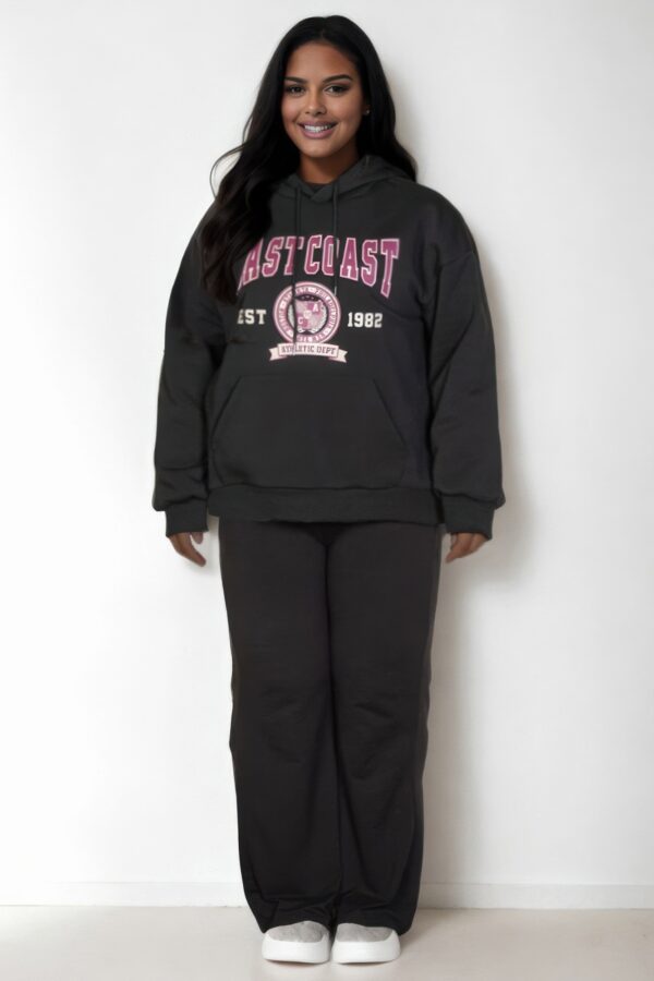 Plus Size Eastcoast Graphic Hoodie with Kangaroo Pocket