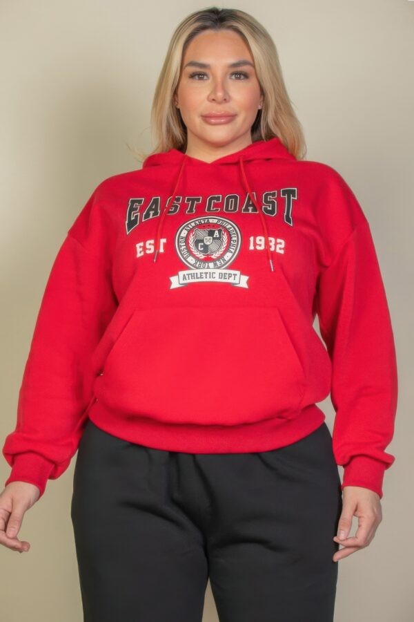 Plus Size Eastcoast Graphic Hoodie with Kangaroo Pocket