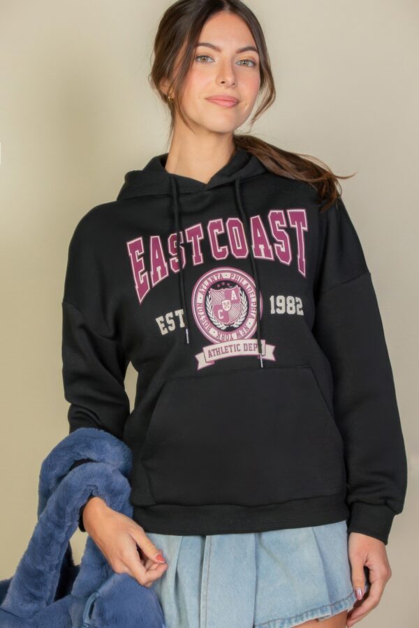 Eastcoast Graphic Kangaroo-Pocket Drawstring Hoodie