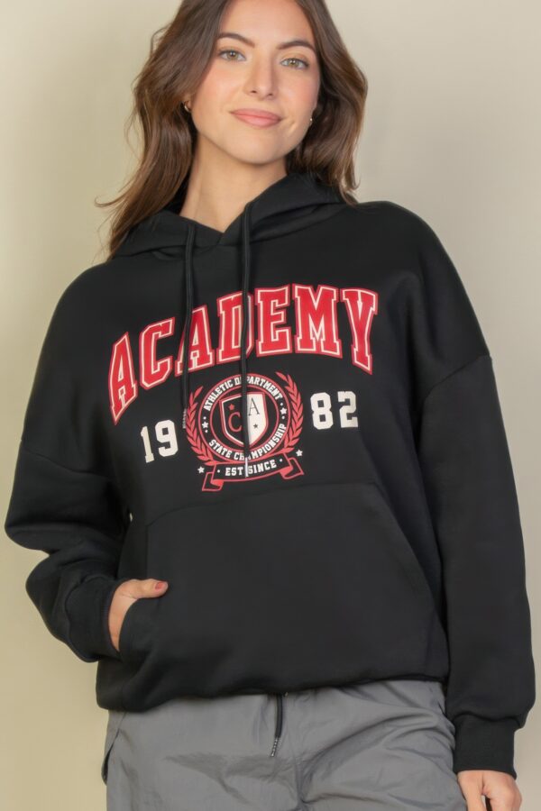 Academy Logo Graphic Hoodie with Kangaroo Pocket