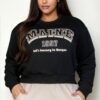 Plus Size Drop-Shoulder Sweatshirt with Maine Graphic
