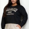 Plus Size Drop-Shoulder Sweatshirt with Maine Graphic