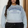Plus Size Drop-Shoulder Sweatshirt with Maine Graphic