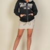 Drop Shoulder Zip Hoodie with ‘California’ Graphic