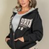 Drop Shoulder Zip Hoodie with ‘California’ Graphic