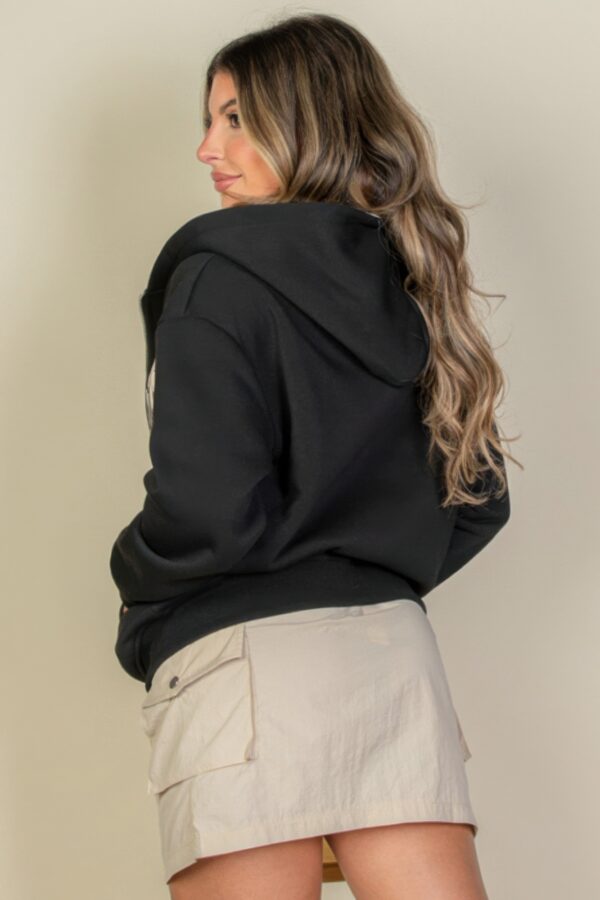 Drop Shoulder Zip Hoodie with ‘California’ Graphic