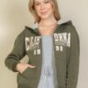 Drop Shoulder Zip Hoodie with ‘California’ Graphic