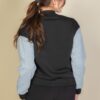 Letter Patch Striped-Trim Varsity Jacket with ‘M’ Logo