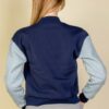 Letter Patch Striped-Trim Varsity Jacket with ‘M’ Logo