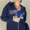 Brooklyn Graphic Drop-Shoulder Zip Hoodie