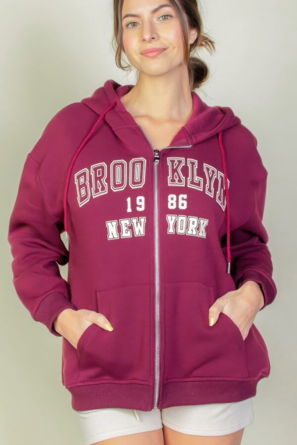 Brooklyn Graphic Drop-Shoulder Zip Hoodie