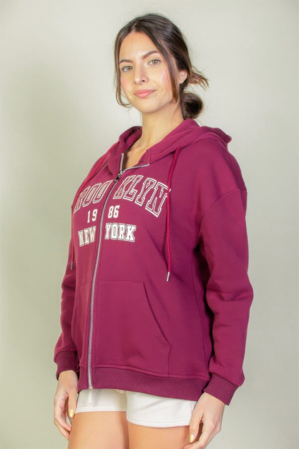 Brooklyn Graphic Drop-Shoulder Zip Hoodie