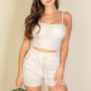 Bustier Cami & Slant-Pocket Wide Shorts Set