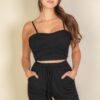 Bustier Cami & Slant-Pocket Wide Shorts Set