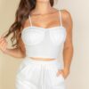 Bustier Cami & Slant-Pocket Wide Shorts Set