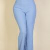 Ribbed Crop Top & Bootcut Pants Set – Stretch Knit
