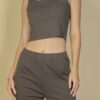 Flat-Back Rib 3-Piece Cami Set with Long Cardigan