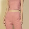 Flat-Back Rib 3-Piece Cami Set with Long Cardigan