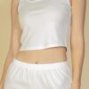 Flat-Back Rib 3-Piece Cami Set with Long Cardigan
